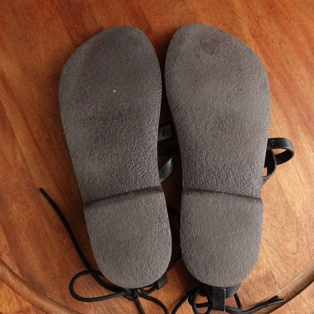 Free People Sandals WMS SZ EU 38.5 US 8 BLK Vacation Day Wrap Boho Resort Shoes - Picture 13 of 15